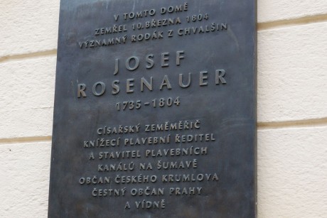 Český Krumlov-pamětní deska Josefa Rosenauera